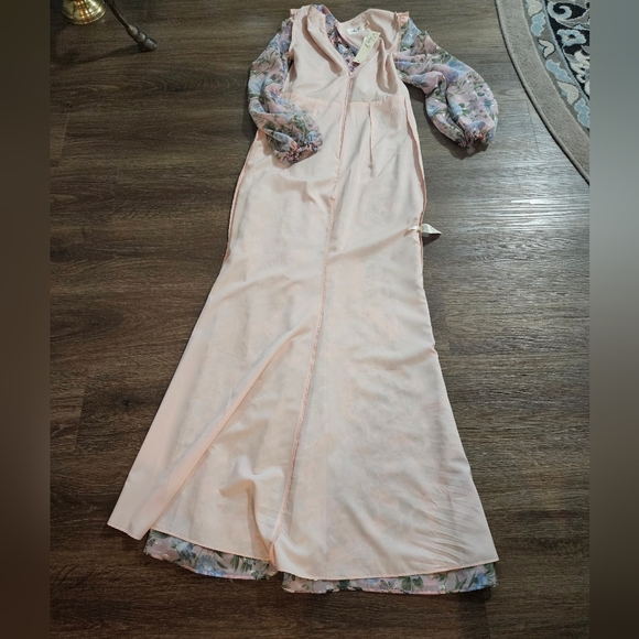 NWT Eliza J Floral Print Pink Maxi Dress Sz 6 - Picture 10 of 12